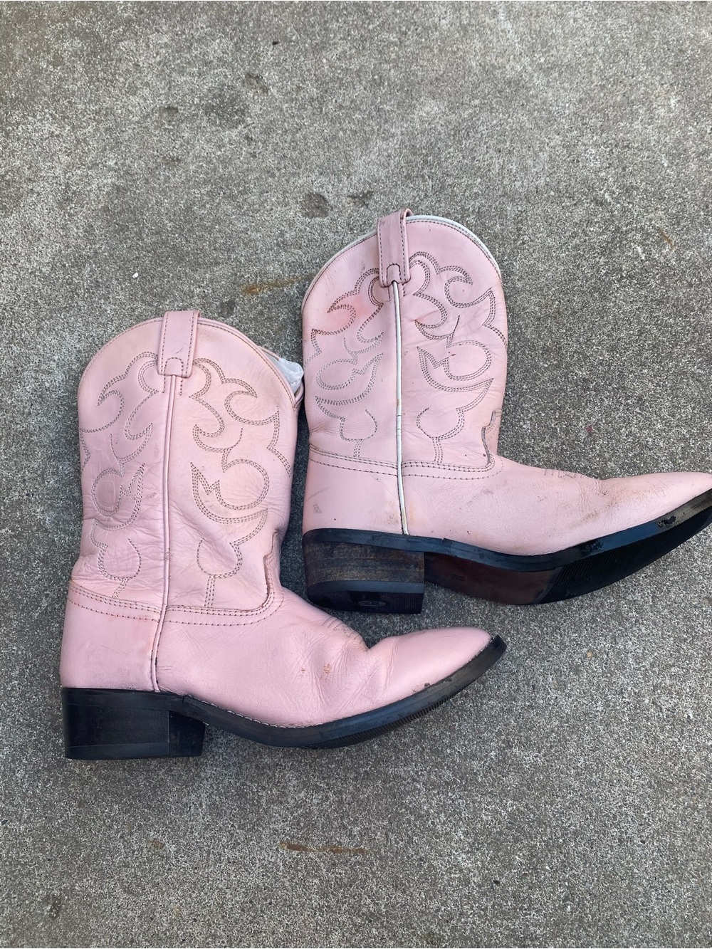 Dan Post vintage pink leather western cowboy boots Big Kids 4.5 Women’s 6